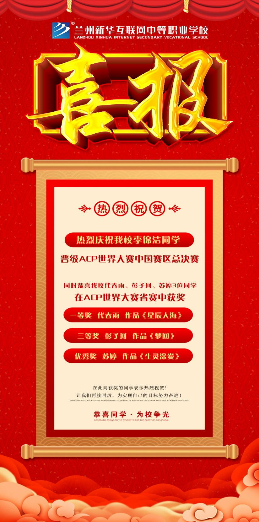 喜报！恭喜兰州新华学子在ACP世界大赛中获得优异成绩
