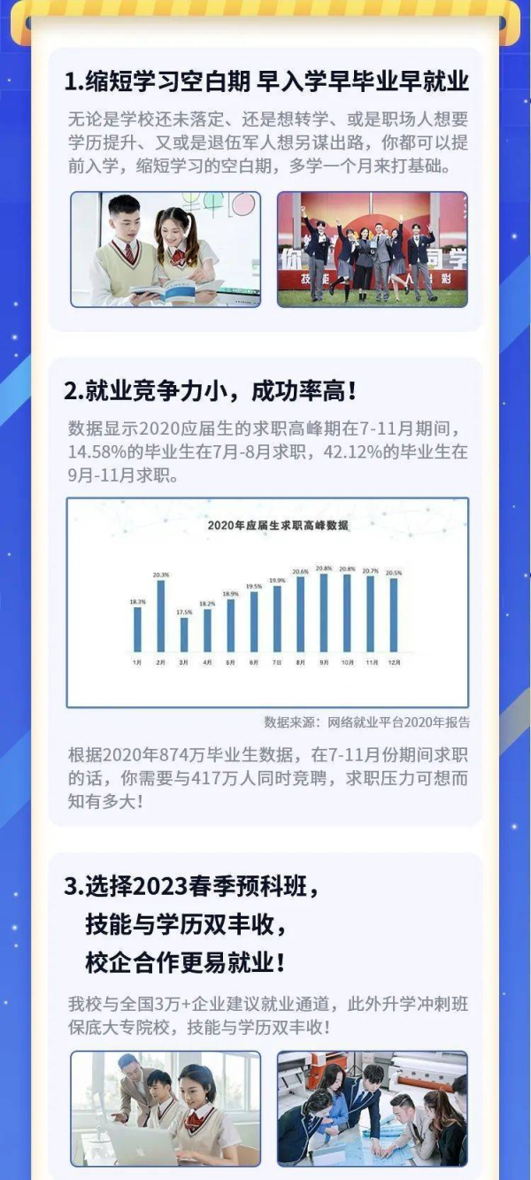 2023春季预科班，学历技能双丰收，校企合作更易就业！